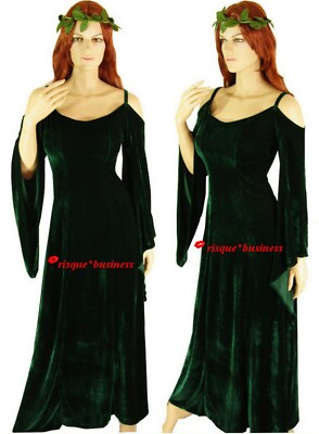 Medieval Green Velvet Maid Marian Game Thrones Gown Fancy Dress - Sz 12 14  16 18 | eBay