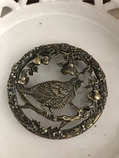 Vintage Radcliffe Pewter Partridge Pear Tree “POTPOURRI/TRINKET” JAR Lid 1993