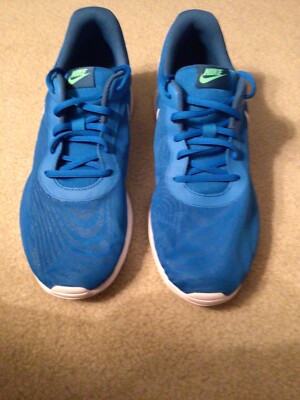 NIKE TANJUN RUNNING SHOES, SIZE 10.5 M, BLUE-ELECTRO GREEN  display picture 3