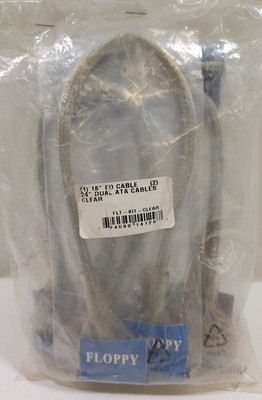 Vintage Clear Rounded Internal PC Cable Kit FLT-KIT-CLEAR Floppy & Dual ATA IDE