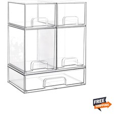 Versatile 5-Piece Clear Acrylic Storage Drawer Set - Perfect for Any Space