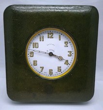 Vintage c1910 Army & Navy Co-op Society 8 Day Dashboard Clock In Asprey Leather Case