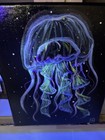 EB Jellyfish Painting on Canvas Signed Glowing Features and Shimmer Unframed — photo 3