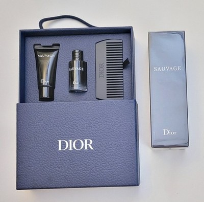New Sealed Box Fullsize Dior Sauvage Deodorant EDT Cologne Lotion Comb Gift Set