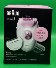 Braun Silk- pil 3 Epilator Hair Removal for Women Electric Shaver SE3 NEW