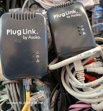 Lot of 2 PlugLink by Asoka 9650 Powerline Ethernet Adapter Model: PL9650-ETH