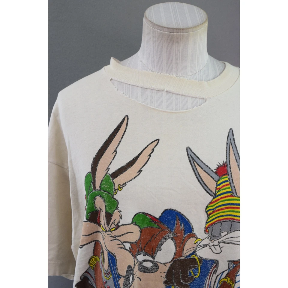 Vintage 1993 Warner Bros Looney Tunes T Shirt XL Bugs Bunny Gangsta Rap - Image 2 of 4