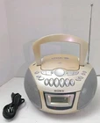 Sony CFD-E75 Portable Boombox CD Player AM/FM Radio Cassette Working Vtg Silver