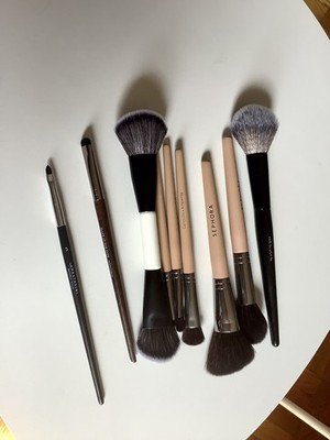 Sephora Anastasia Make Up For Ever 9Mix Eye Face OpenBox Sampled Clean brush set