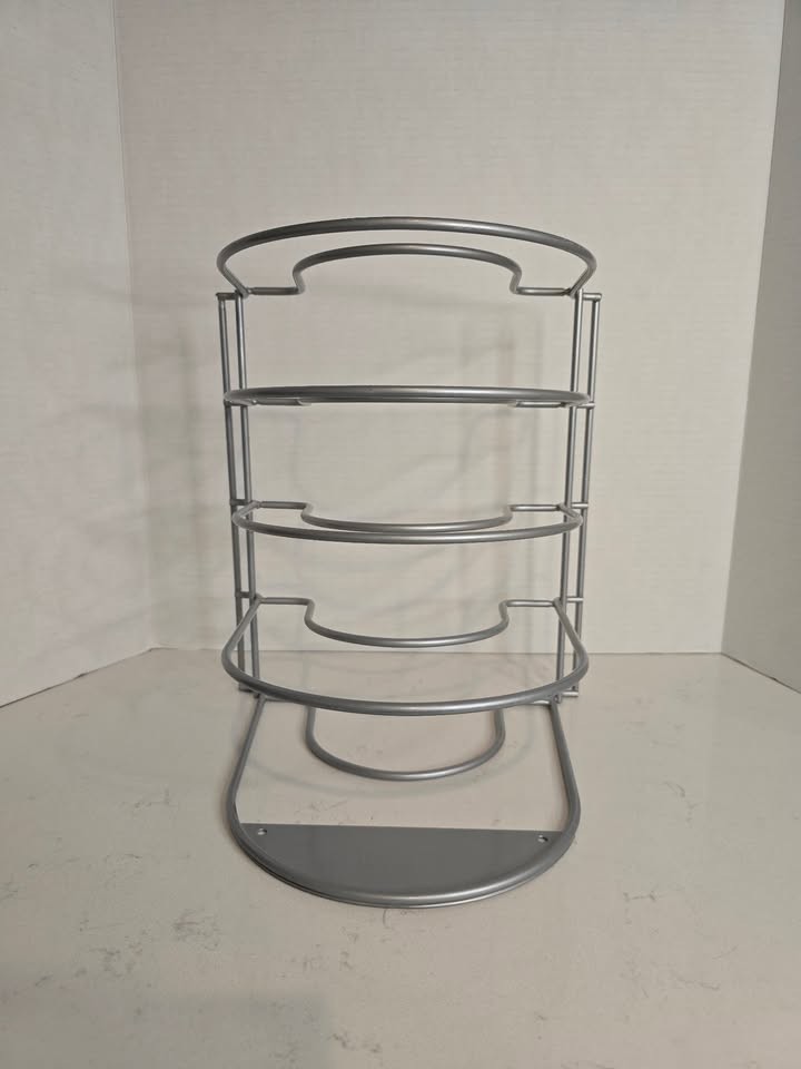 Rubbermaid 4 Tier Heavy-Duty Pot Pan Organizer Racks Cookware Lids Holder Gray