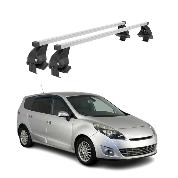 Menabo DachträGer FüR Renault Grand Scenic Mk3 2009-2013 Pre-Fl 50Kg Silber 2X-image