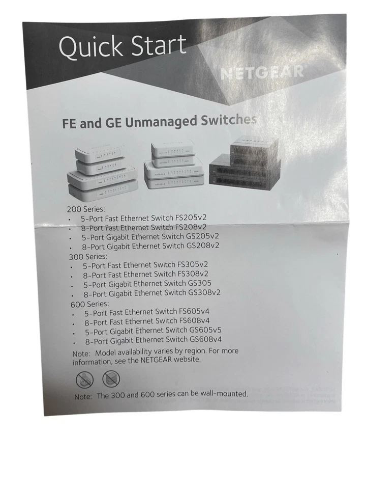 Netgear GS605 5 Port Gigabit Ethernet Switch With Power Adapter Ethernet Cord - Image 2 of 4