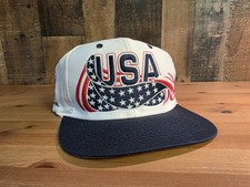 VTG Logo 7 Atlanta USA Olympics 1996 Snapback Hat Ball Cap White/Flag Official