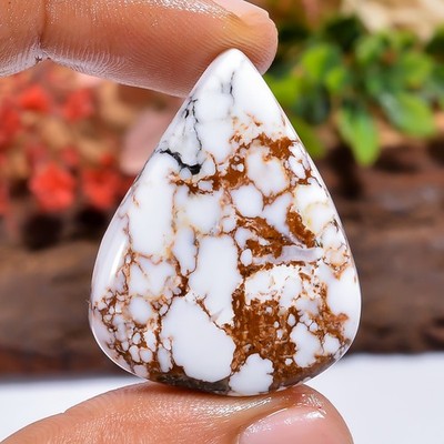Natural Wild Horse Jasper Pear Cabochon 52 Ct. Gemstone 35X27 mm Jewelry Making