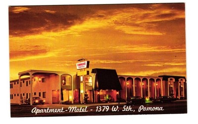 Apartment Motel 1379 W 5th Pomona Vintage Postcard Unposted