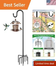 Durable 60" Outdoor Shepherds Hook - Perfect for Hummingbird Feeders & Lanterns