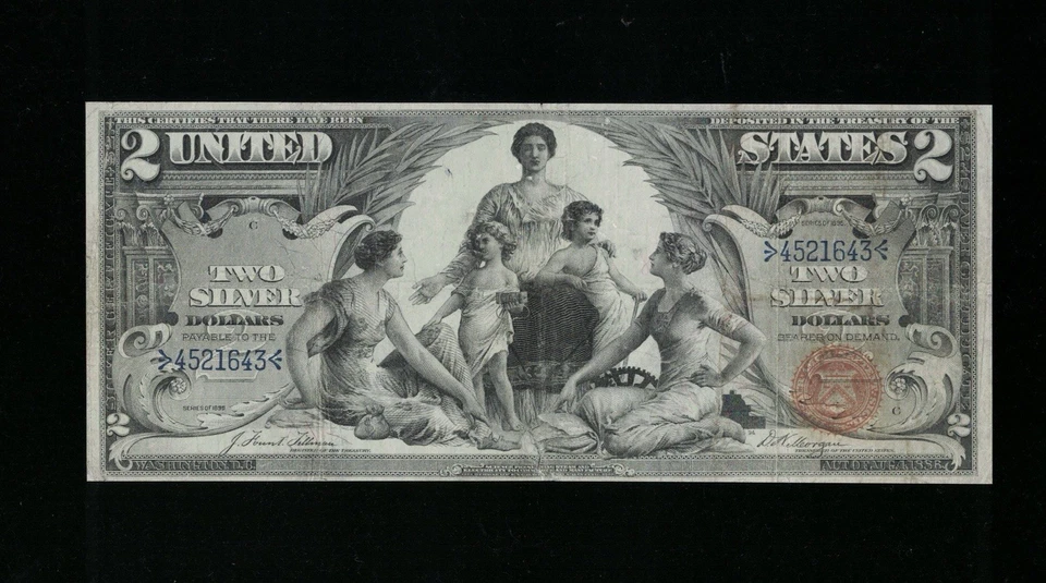 SC 1896 $2 Fr.247 Educational Silver Certificate (643) - Image 2 of 4