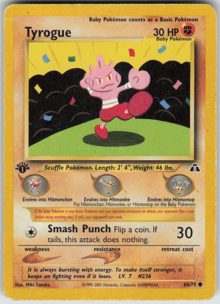 Pokemon Tyrogue 66/75 Neo Discovery Common MP