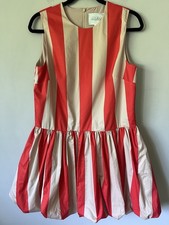 MARE MARE Bubble-Hem Mini Dress Women's Size M Stripe Combo Fun Flirty Summer