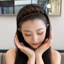 Wide Braids False Hair Bands Braided Wig Hair Hoop Black Brown Hair Accessories