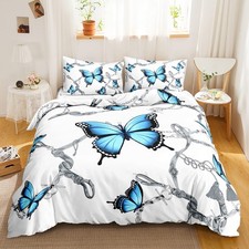 Butterfly Duvet Cover Set Queen Size,Butterfly Bedding Set,Butterflies Printe...
