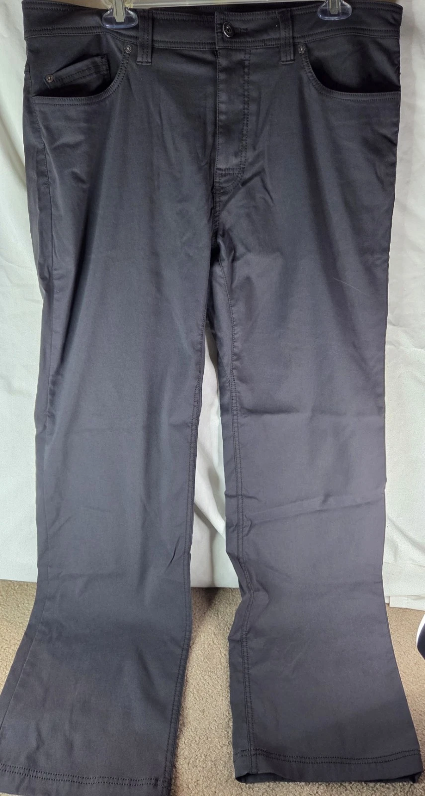 Prana Pants Men 36x32 Gray Nylon Brion Slim Fit Hiking Stretch Gorpcore Athletic