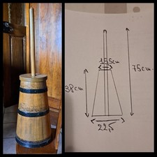Ancienne Baratte à beurre en bois ,superbe État, Dimensions Sur La Photo !!!