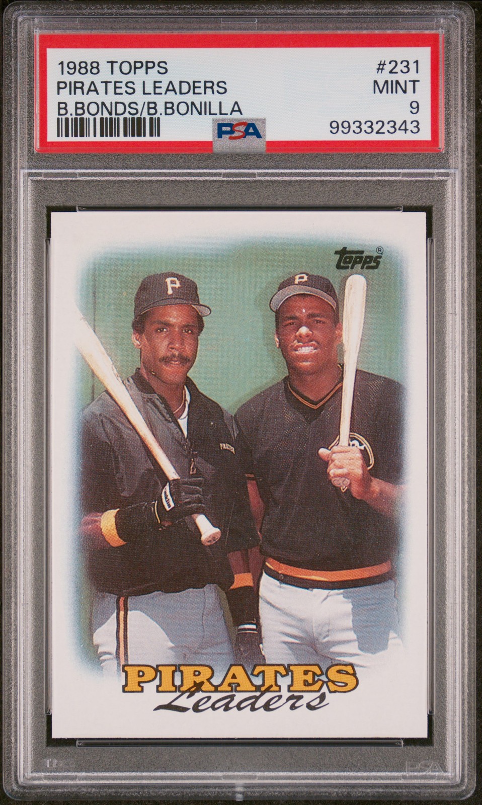 1988 TOPPS B.BONDS/B.BONILLA #231 PIRATES LEADERS PSA 9