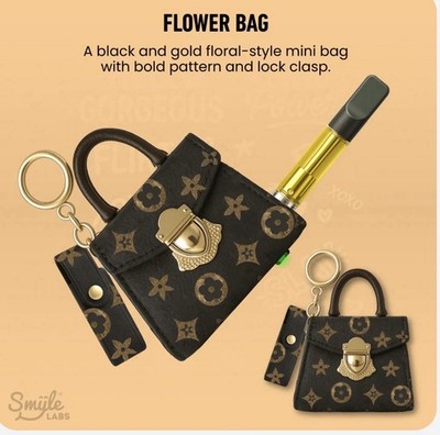 Smyle Labs Black Gold Floral Key Chain with Lock Clasp & Keychain Ring for Women