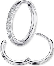 Stainless Steel Huggie Hoop Earrings Unisex Fashion Jewelry For Women, Men USA..