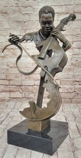 Hot Cast Cello Player Sculpture Musical Instrument Figurine Ornament Decor Gift