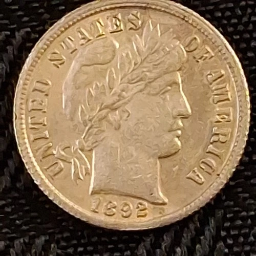 1892 ~ Barber Dime ~ BU ~ Great Originality ~ Beautiful Antique ! # 103