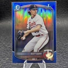 2025 Bowman Draft Matt Barr 1st  True Blue Refractor /150 *Twins*