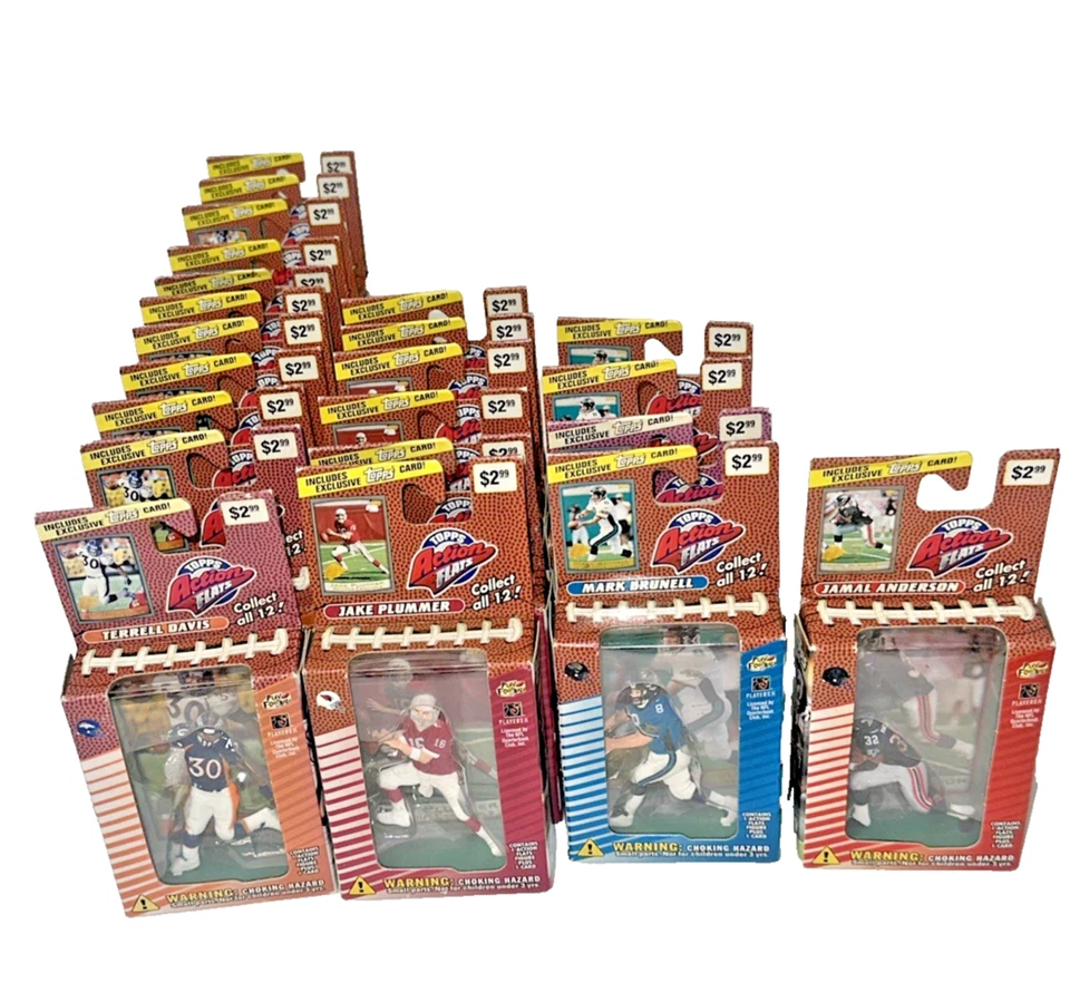 Lote de 22 pisos de acción Topps sellados de colección 1999 con tarjeta de fútbol americano de la NFL, nuevo stock antiguo Foto 2 de 4