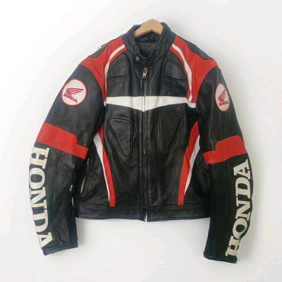 #ad #ad Honda Leather Motorcycle Jacket Size XXL Made with Kevlar Inserts Racing Track $200.00