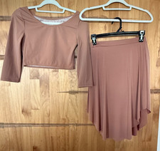 Balera brown two piece dance costume girls size SA