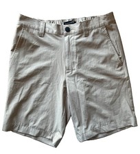 Banana Republic Men s Ivory Chino Shorts Flat Front Button Slash Pockets Logo