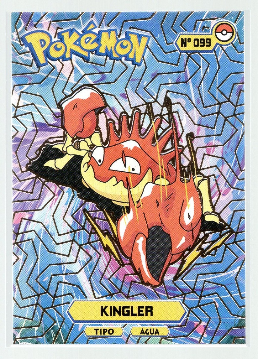 KINGLER #099 - Card Tops Pokedex Database - Pokemon *GOLD HOLO FOIL DESIGN*