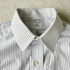 Brooks Brothers Dress Shirt Mens 15.5 - 32 Striped Slim Fit Non Iron 100 Cotton