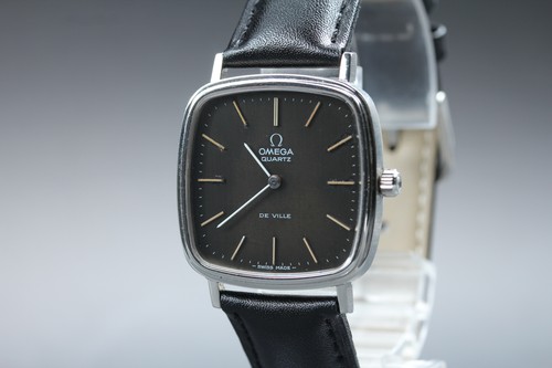 Vintage 1970s Omega De Ville Cal.1330 Ref.191.0045 Black Dial Quartz Men's Exc+5