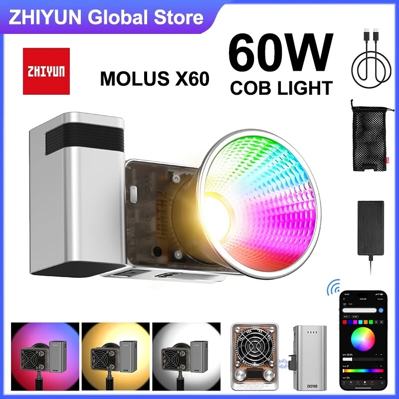 Zhiyun Molus X60 RGB Combo Pro Pocket Led Video Light COB Daylight
