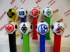 PEZ German Soccer set of 8 loose. NEW/old stock