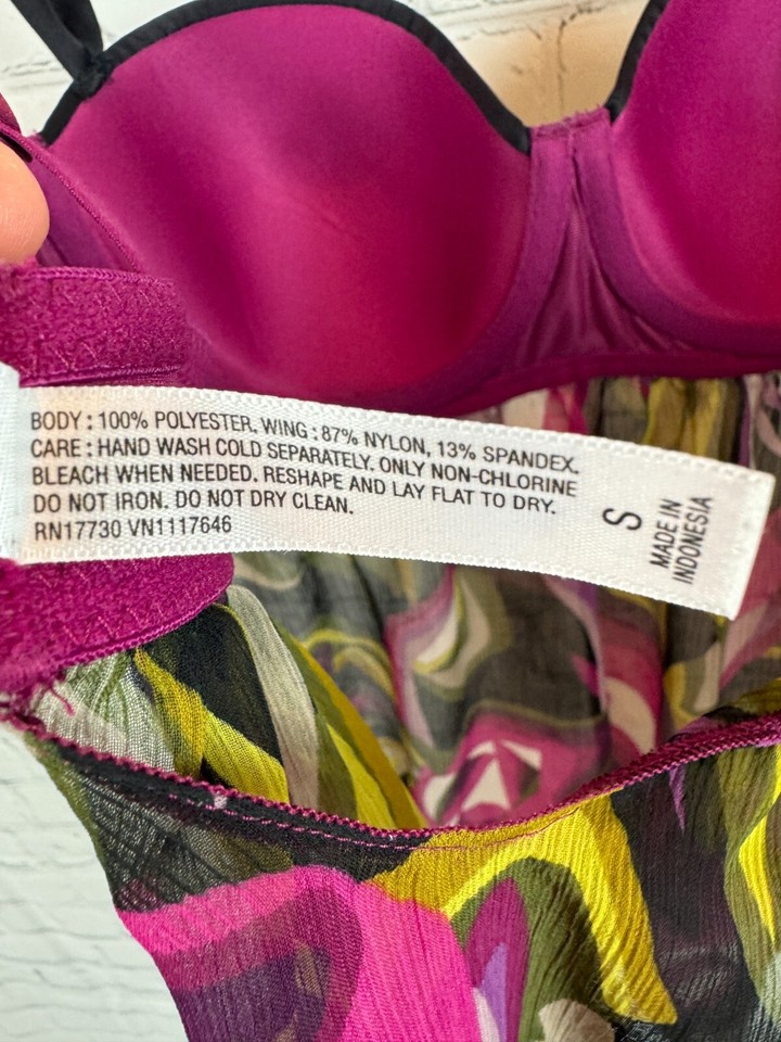 MISSONI for TARGET purple black bra semisheer babydoll lingerie size S