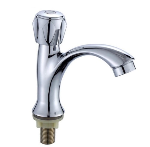 Grifo lavabo lavabo baño individual agua fría cocina grifo lavabo aleación cromada - Imagen 18 de 19