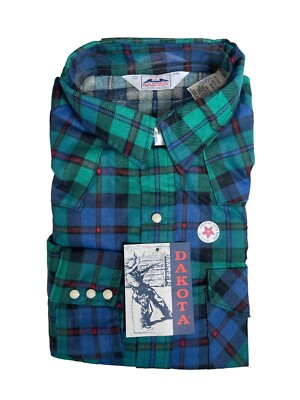 vintage five brother dakota plaid flannel shirt mens sz 2XL NOS