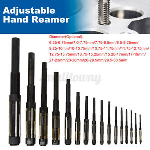 Adjustable HSS Hand Reamer Milling Cutter ALL SIZES 10-26mm for Hole Finishing