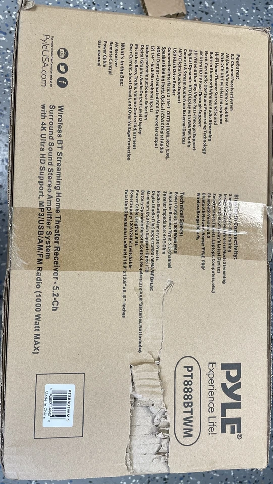 Pyle 1000W Bluetooth Home Theater Karaoke Receiver-5.2-Channel Amplifier - Image 4 of 4