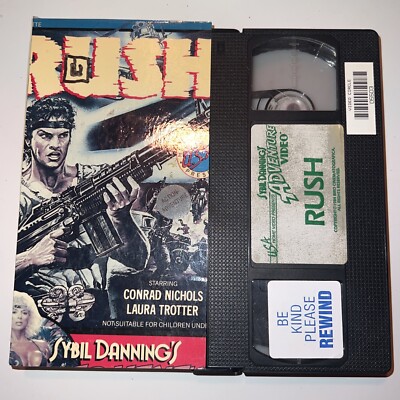 rush '84 sybil danning's adventure vhs action sci-fi apocalyptic Rental cut Box