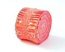 18 -pc It's All Coral Jelly Roll 2.5" pre-cut 100% cotton fabric quilting strips