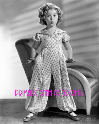 SHIRLEY TEMPLE 8X10 Lab Photo 1930s Young Jumpsuit Sweet, Child